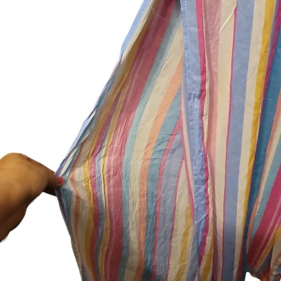 SWIMSUIT FOR ALL MARA BEACH LIGHT COLORED STRIPED PANT WITH SIDE SLITS SZ 22/24 - Picture 6 of 8